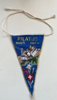 Wimpel Pilatus (Luzern) Seilbahn. Schweiz Stickerei, Vintage