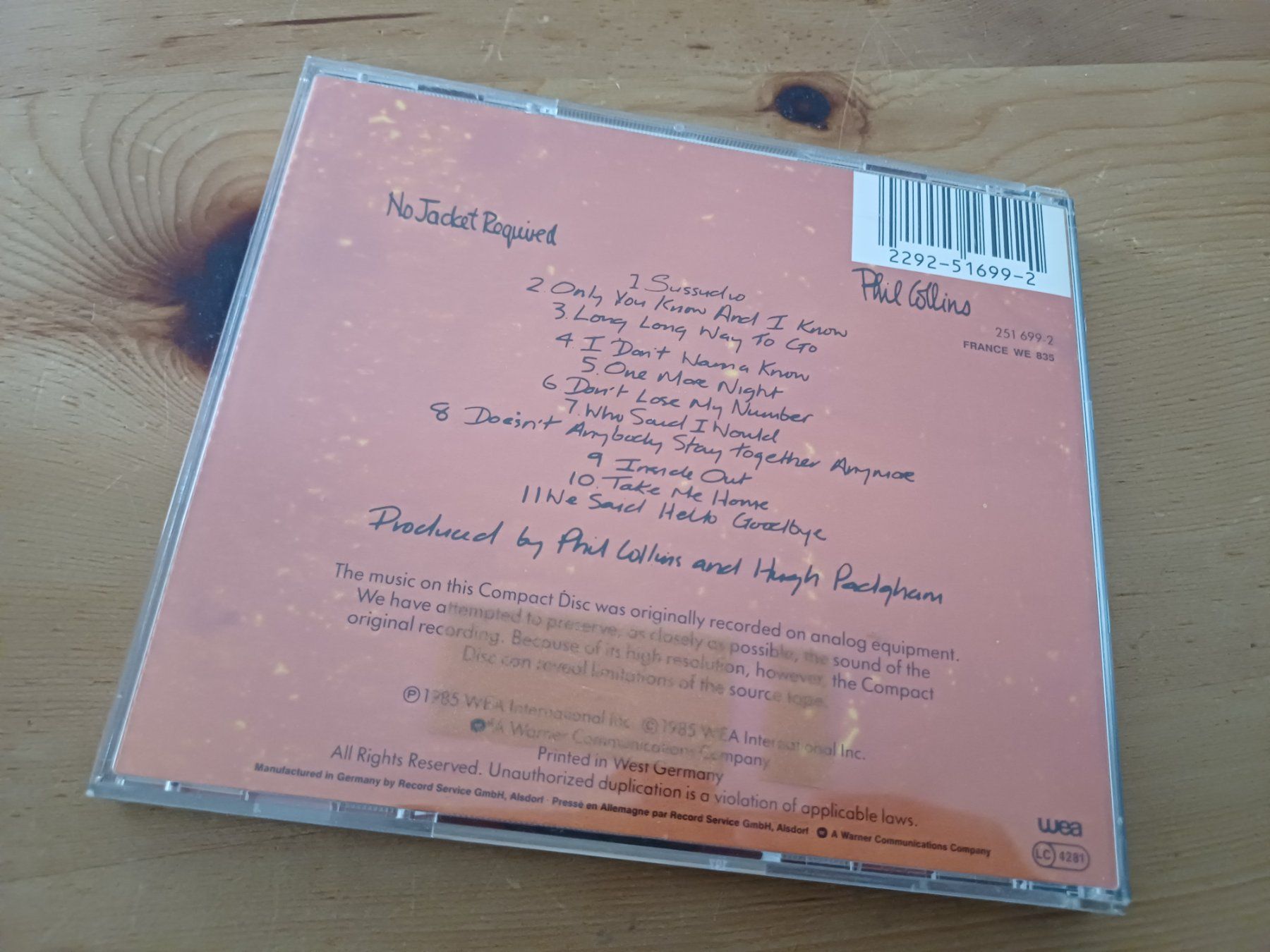 CD: Phil Collins – No Jacket Required – Usato da Jona venduto da Rreto71 3