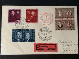Express Brief 1943 mit Ausgabe Schweiz und Lichtenstein