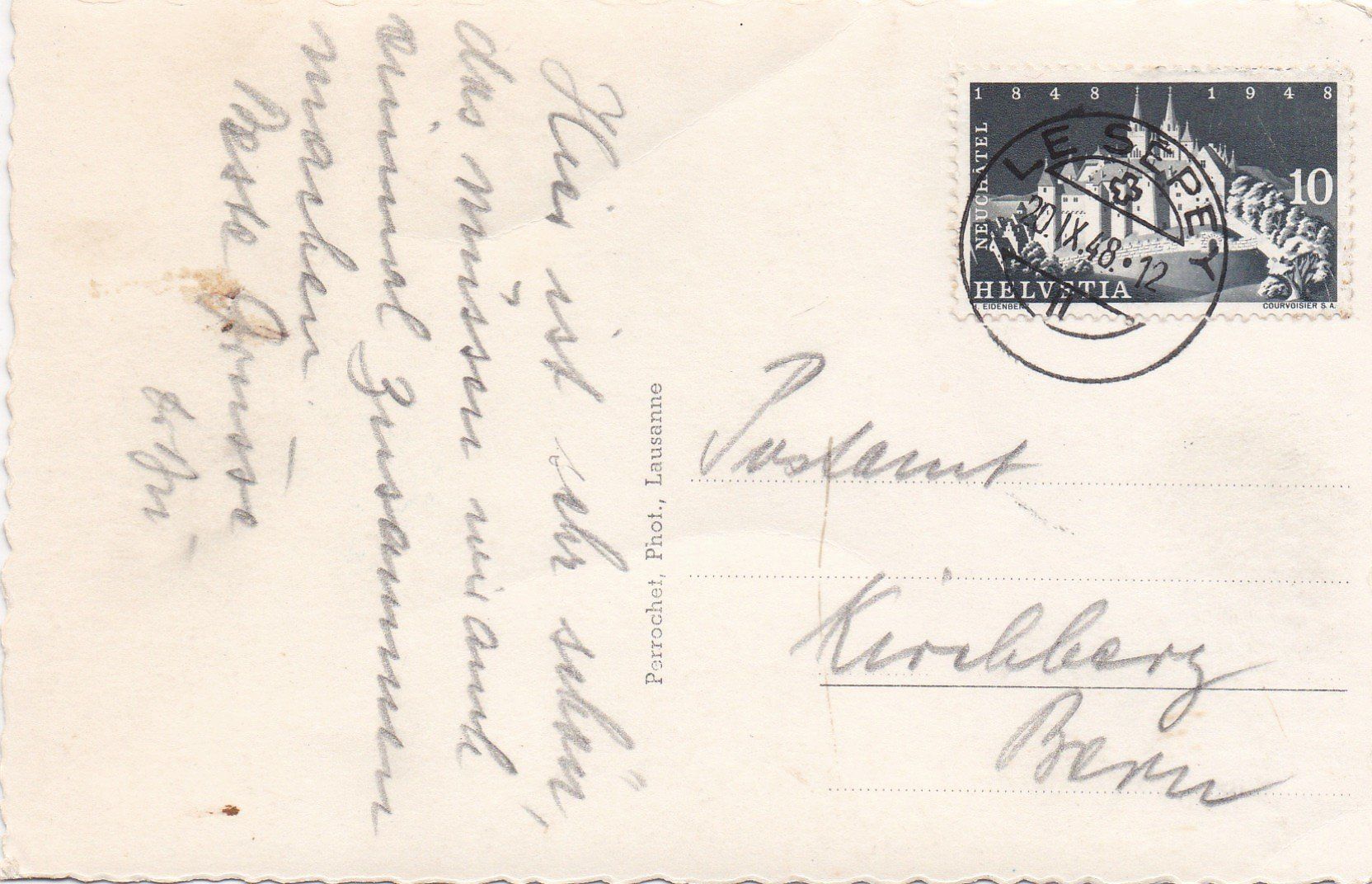 Cartoline postali: AK - Les Mosses - gel. 20.9.1948 – Usato da Fribourg venduto da schnalla92 1