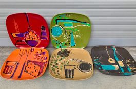 Super vintage assiettes suédoises mélamine WIEDEKEHR ORNAMIN