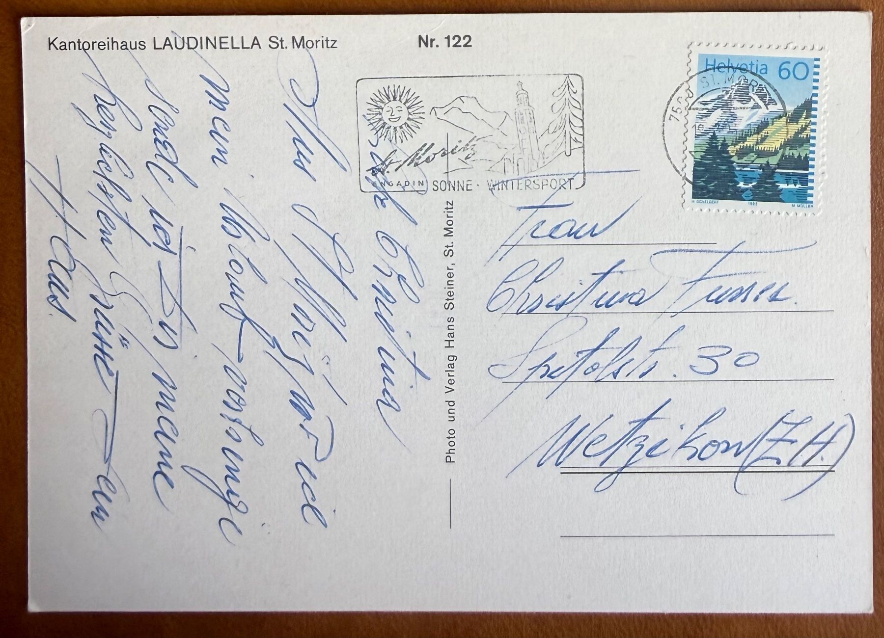 Ansichtskarten: St. Moritz - Kantoreihaus "Laudinella" – Gebraucht aus Lutry von Ediego 1
