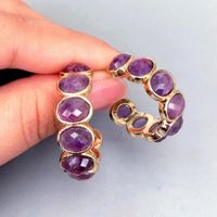SALE Amethyst Design Ohrringe Kreolen Créoles Boucle Oreille