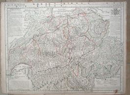 Schweiz Kupferstichkarte von De L Isle und Buache 1780