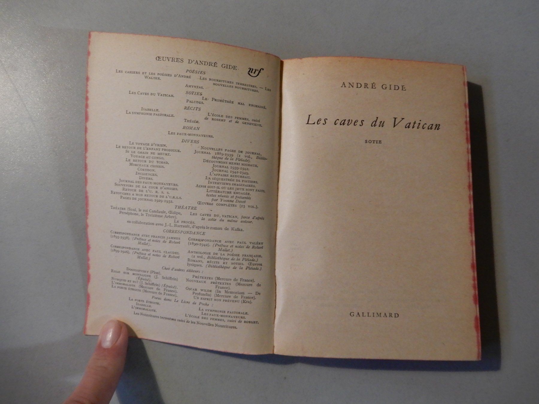 Libri: André Gide - Les caves du Vatican Buch – Usato da Erstfeld venduto da Mario_boe0 1