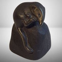 Antike Maus Gusseisen Skulptur 🐀 Briefbeschwerer Art Deco