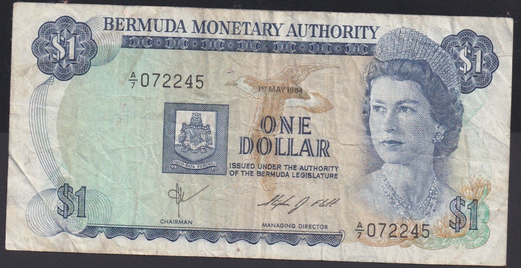 Billets de banque: Bermuda 1 Dollar 1984 – D'occasion à Brugg AG par banknoten_muesli