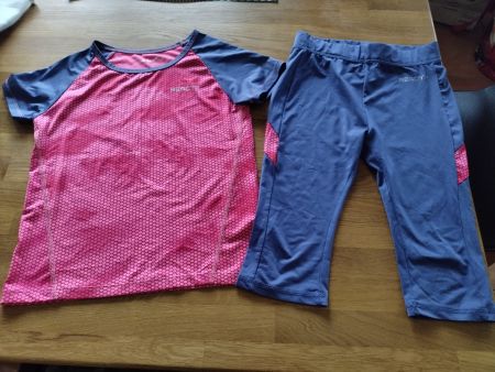 Mädchen Sport-Set: Funktionalsshirt & 3/4 Leggins Gr.134-140
