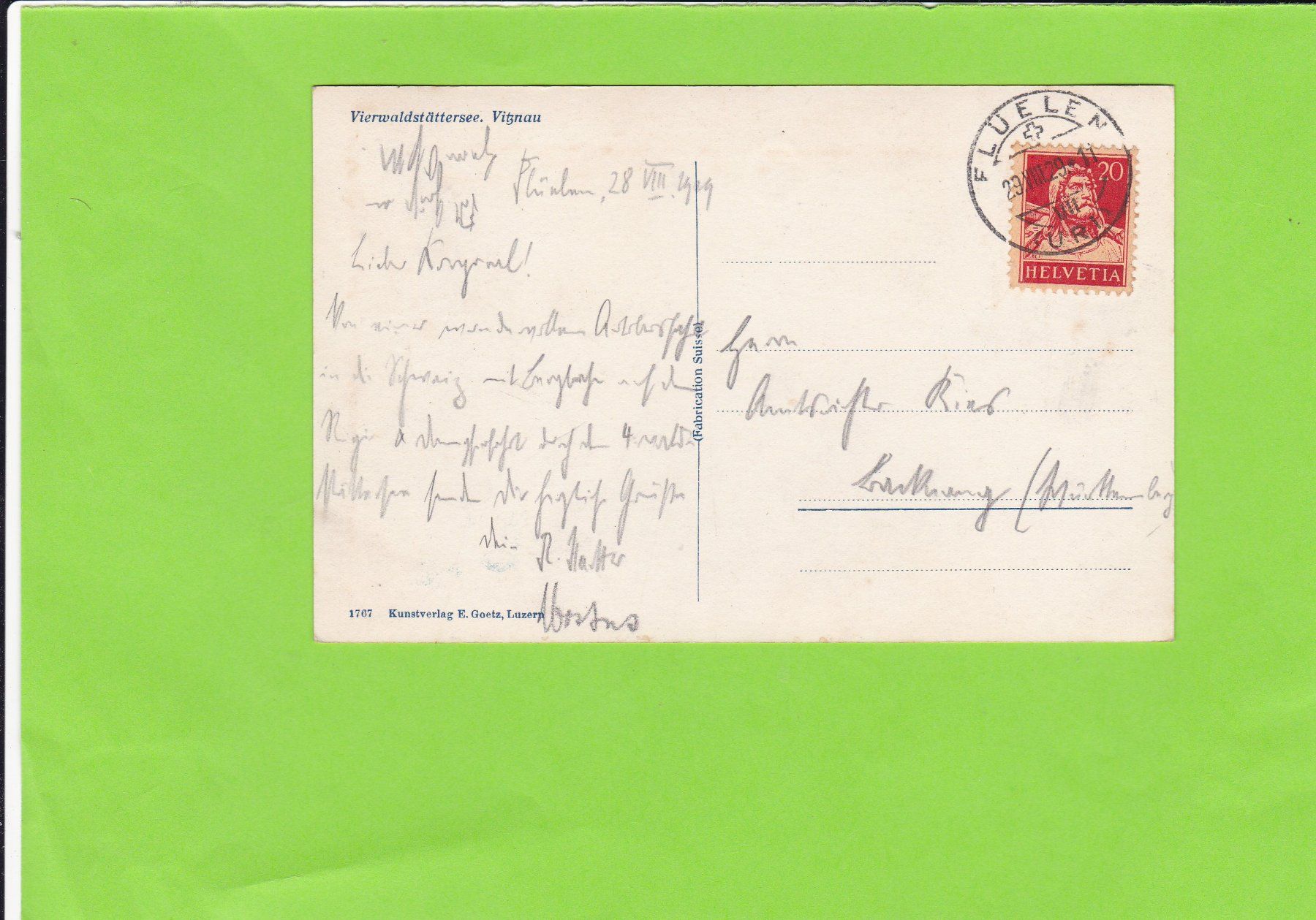 Cartoline postali: Vierwaldstättersee--Vitznau – Usato da St. Peterzell venduto da neckertal 1