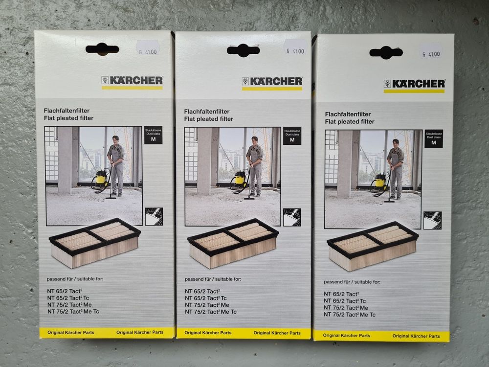 3x Kärcher sauger / Staubfilter Papier 6.907-276.0
