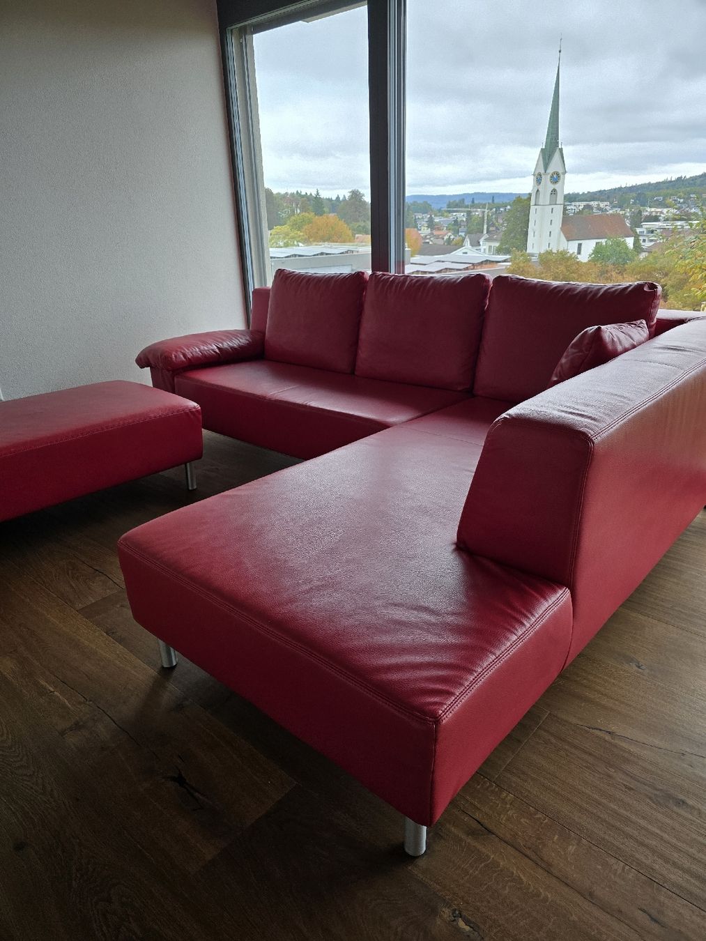 Sofas: Leder Eck Sofa rot – D'occasion à Seon par Ninorico 3