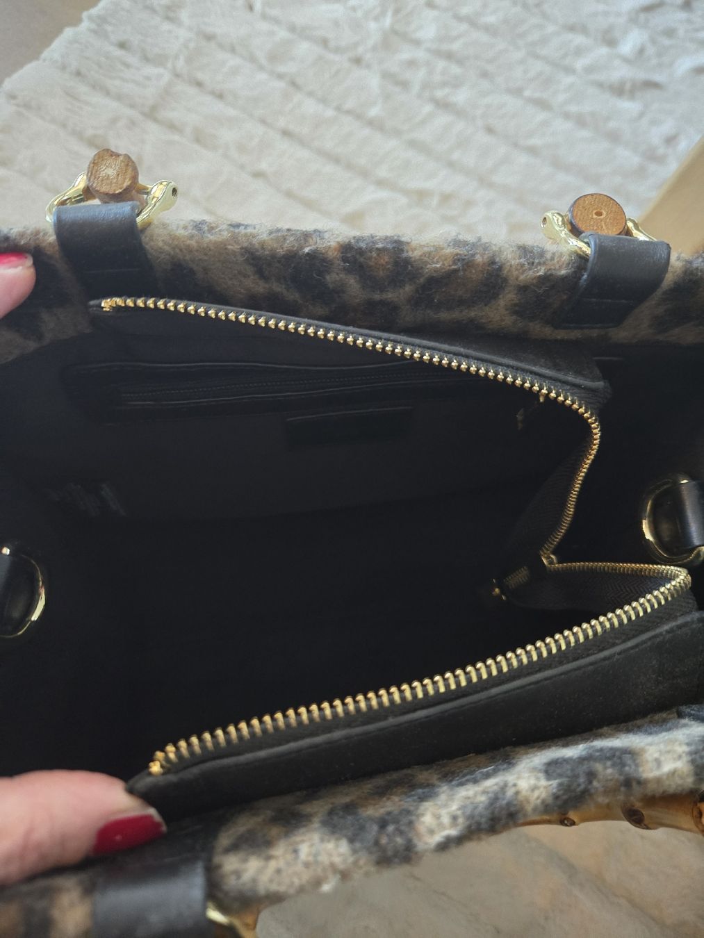 Taschen für Damen: Edle Rive Gauche Tasche mit Leopardenmuster & Bambusgriff – Gebraucht aus Werthenstein von Icebaby13 2
