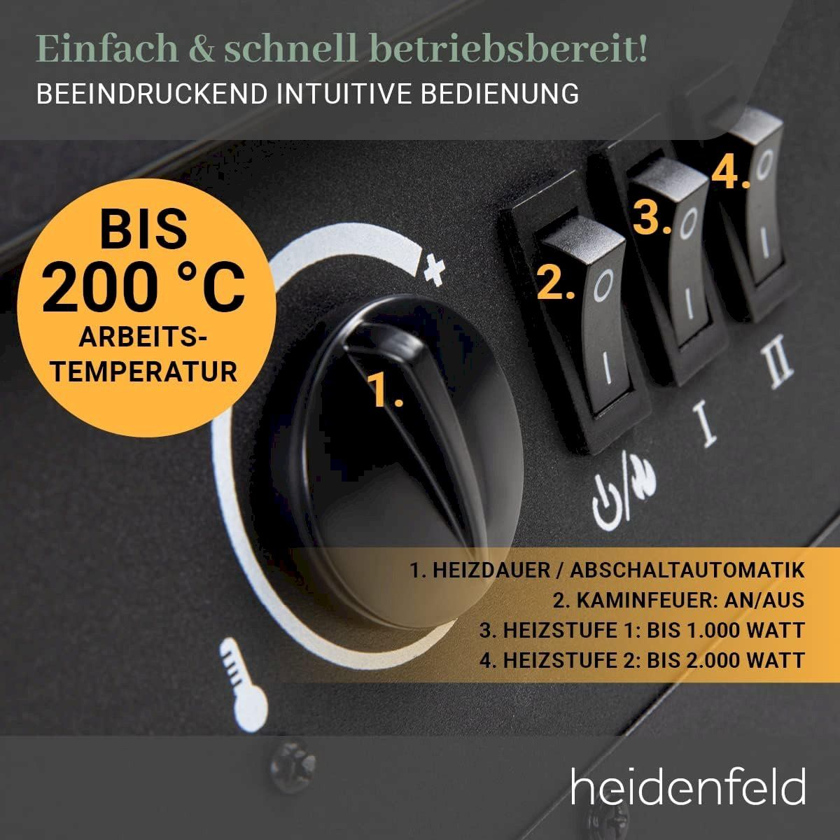 Radiatori: Heidenfeld Elektrokamin EK100 – Nuovo e nell'imballaggio originale da Bottighofen venduto da zaap 8