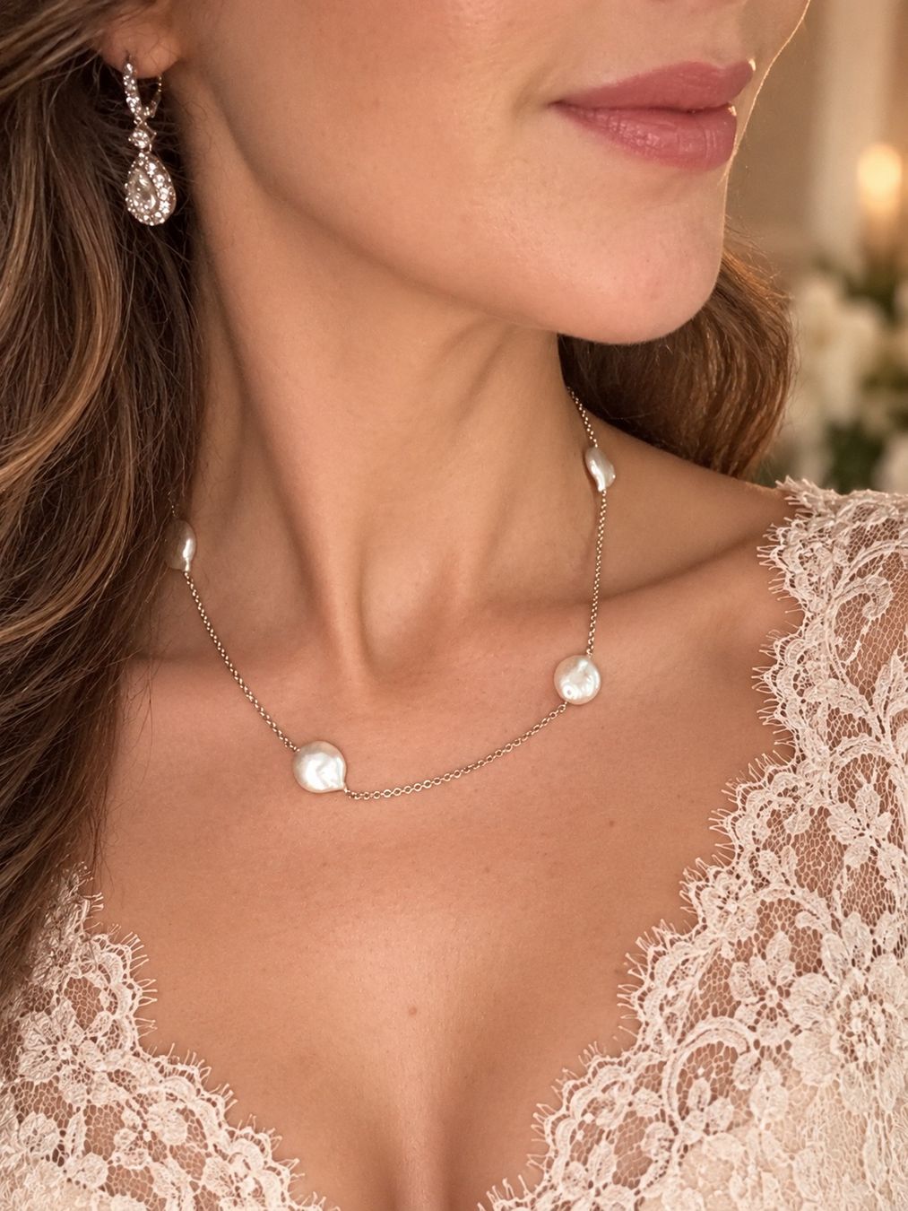 Catenine: Collier argent avec perles baroques – Nuovo e nell'imballaggio originale da St-Maurice venduto da Sandrinette123 2