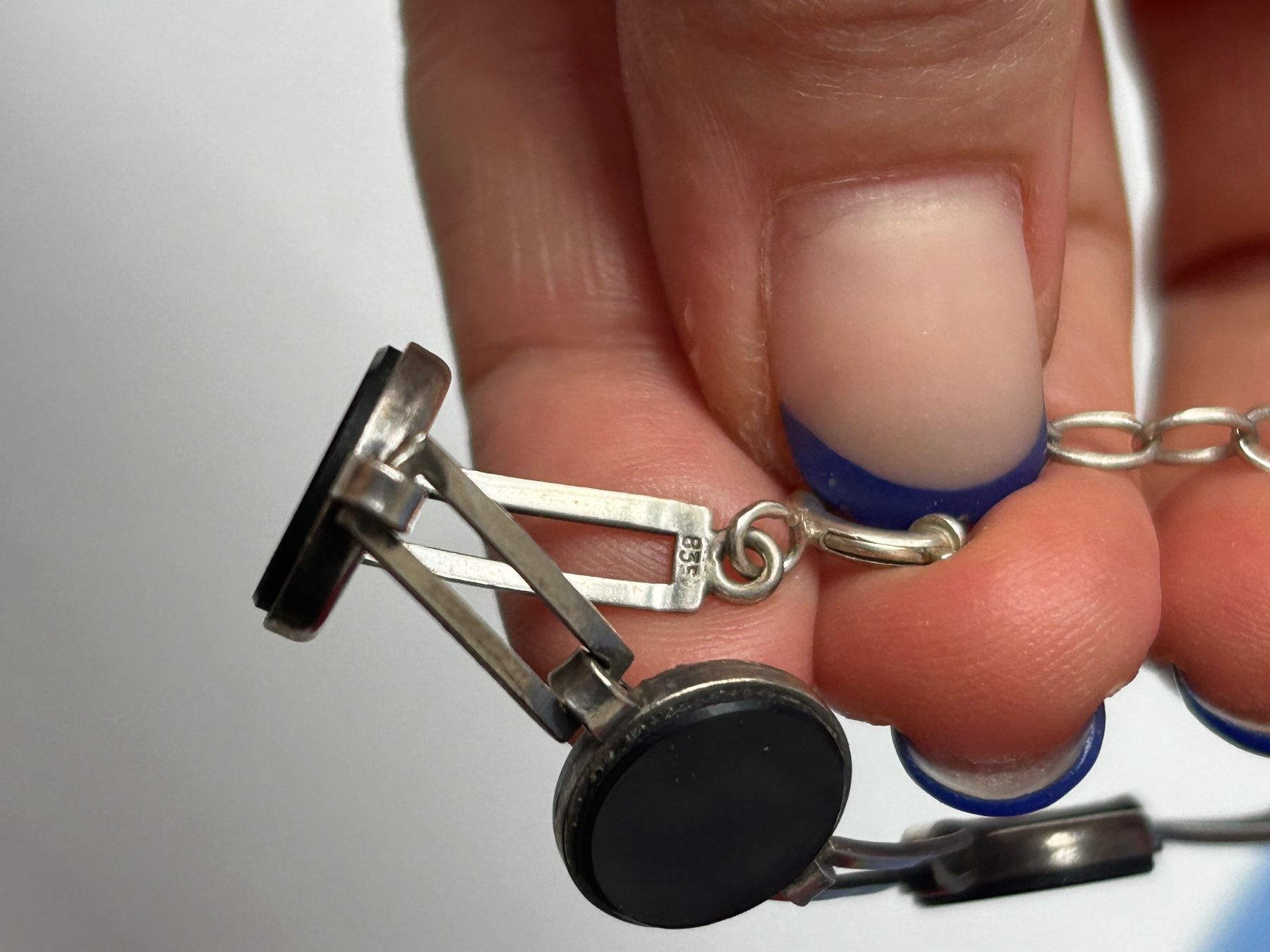 Bracciali & Braccialetti: Silber Armband Onyx Cabochon, Vintage – Usato da Laufen venduto da belleskulptur 3