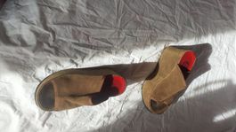 Vintage platform sandal 36-37 suede look