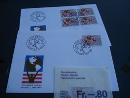 Sondermarke 1994, Fussball-WM USA, FDC + Lose ET-o