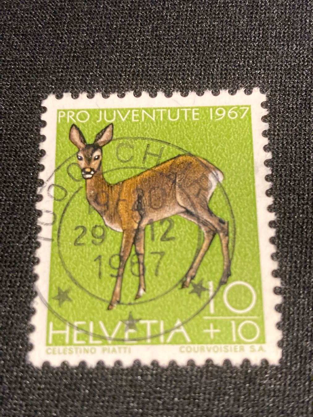 Tutti i francobolli: Reh ZNr. J220- 1967 Stempel Chur – Usato da Reinach BL venduto da RetroGamesSportsMore