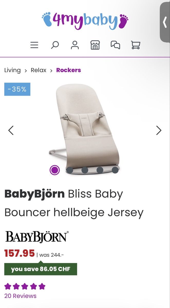 Babybjörn Sdraiette & Sdraiette a dondolo: Babybjörn Bouncer Bliss Wippe – Usato da Zürich venduto da NeIzzo 1