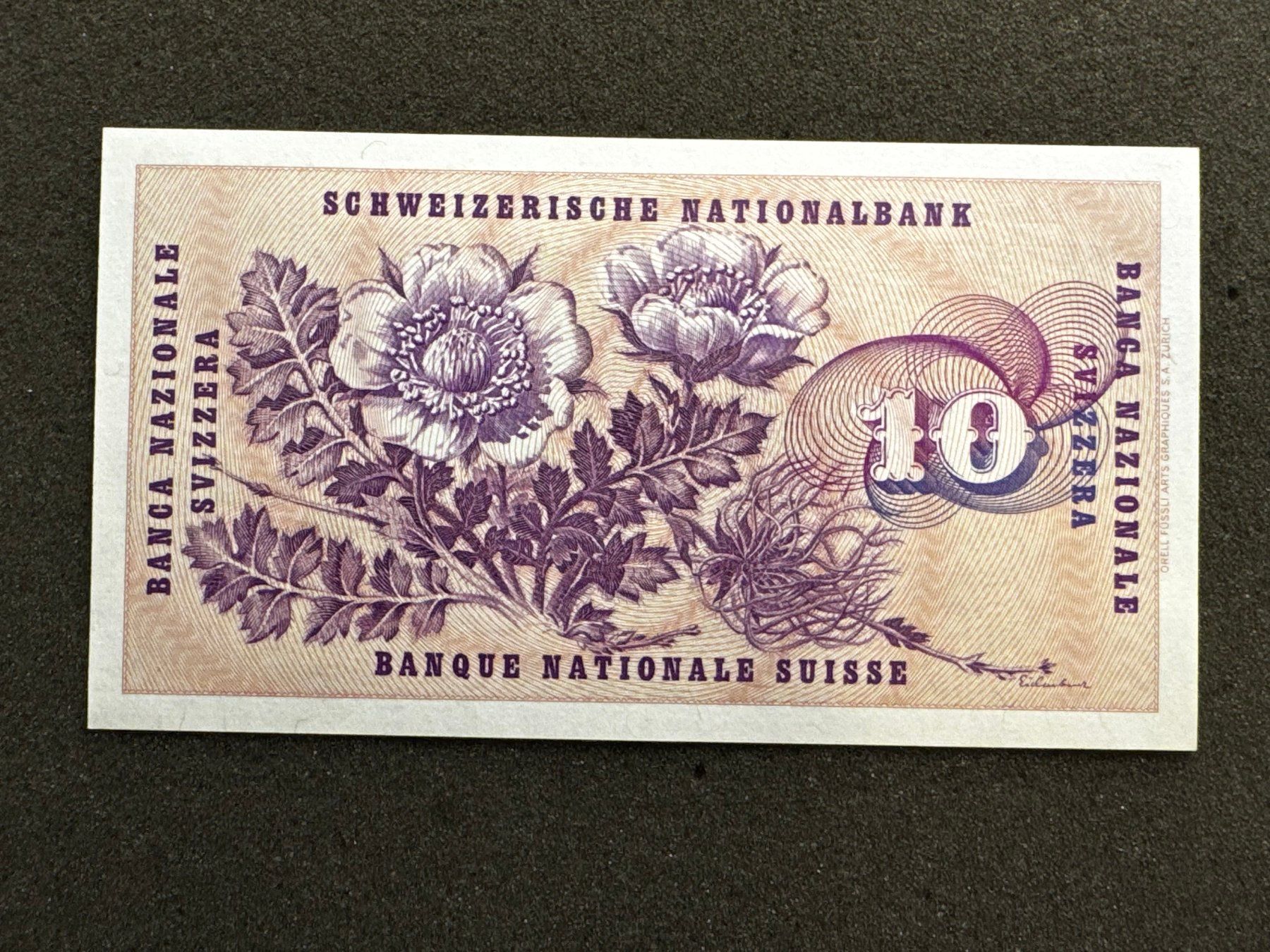 Banconote: 10 Franken Banknote Keller 1977 unc - 653 – Usato da Reitnau venduto da tb-muenzen 1
