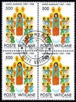 VATIKAN 1988 MARIANISCHE JAHR 4ERBLOCK GESTEMPELT - VA115