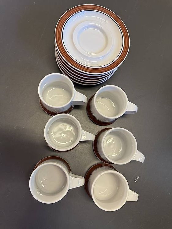 Lot De 10 Tasses à Café Langenthal – Fleurettes Roses – Porcelaine Suisse Vintage