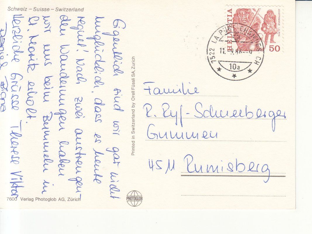 Ansichtskarten: Engadin 1986 – Gebraucht aus Bürglen TG von StampGraf 1