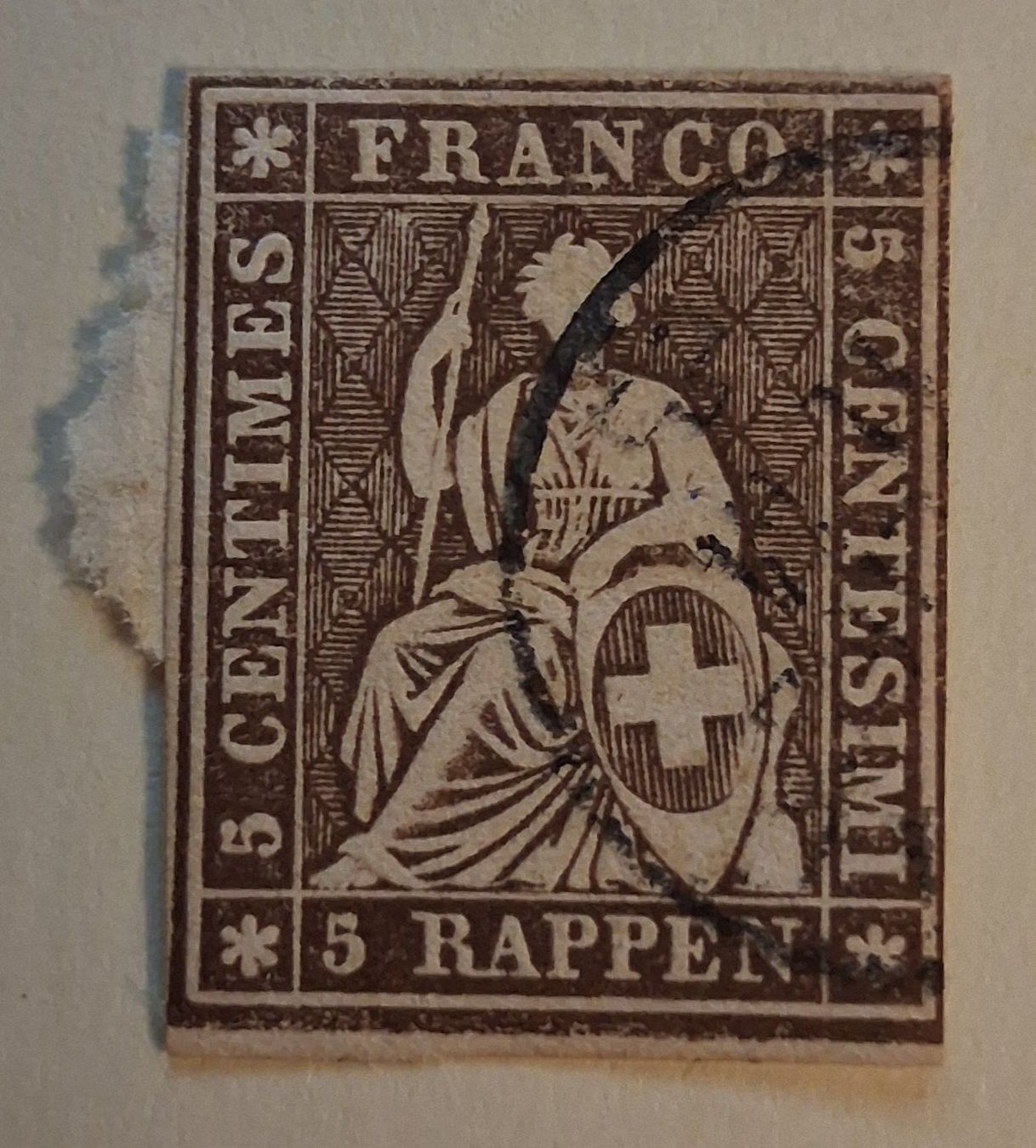 Tutti i francobolli: Strubel 5 Rappen (Nr. 2) – Usato da Stalden (Sarnen) venduto da Salina_23