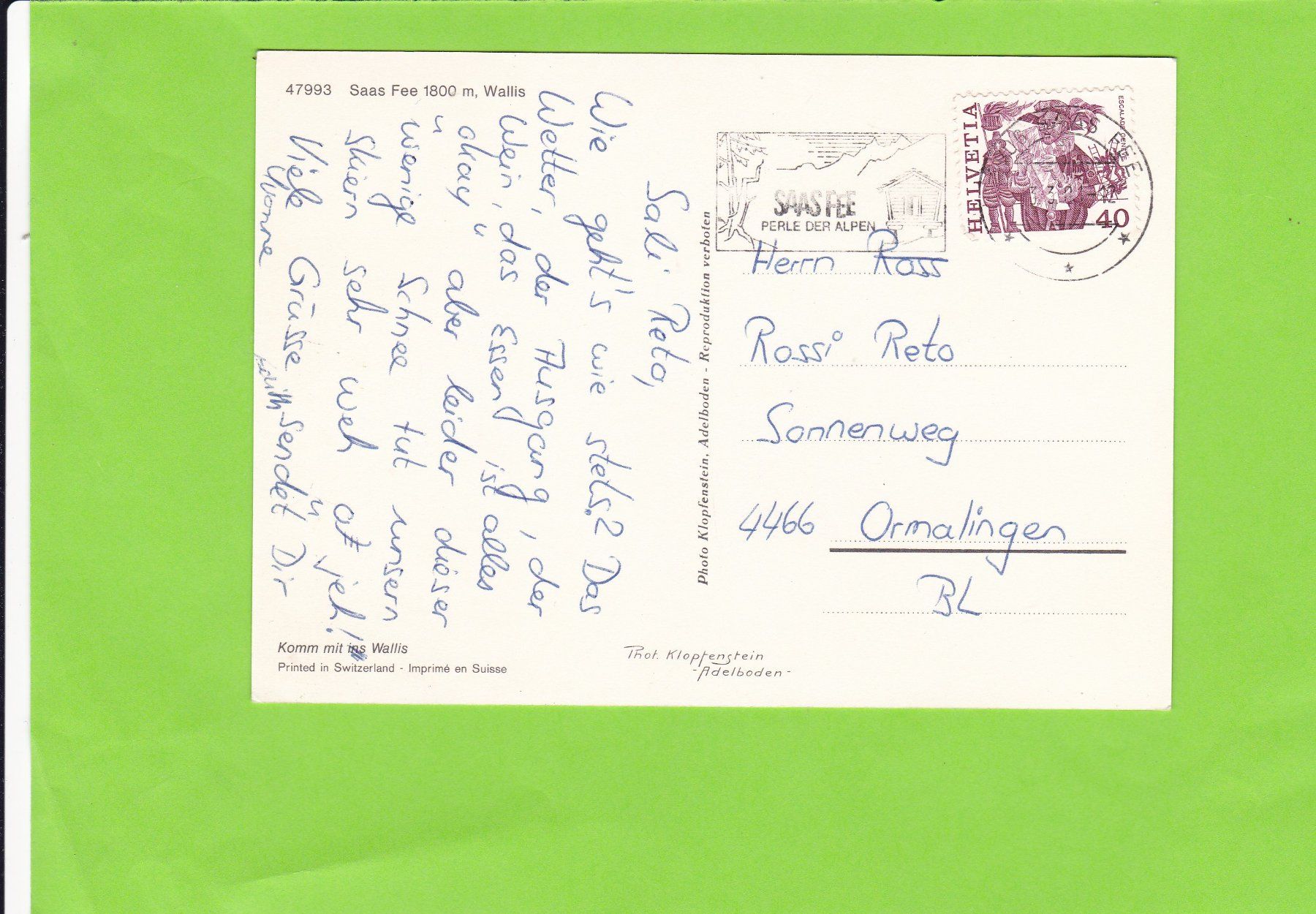 Cartes postales: Saas-Fee – D'occasion à St. Peterzell par neckertal 1