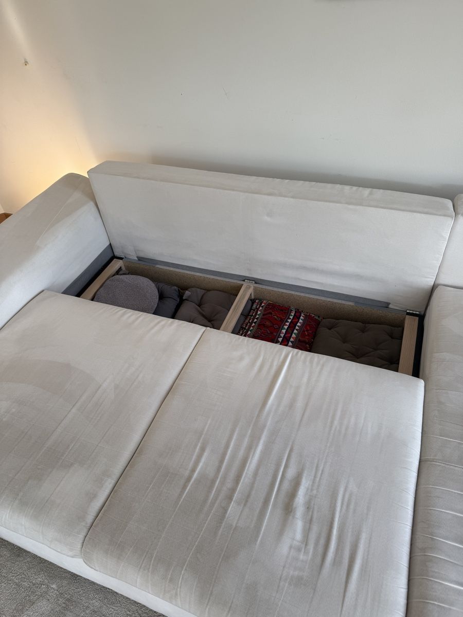 Divani: Weisses L Sofa-bett mit Stauraum – Usato da Luzern venduto da Migler 4