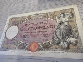 500 Lire Banknote Italien 1926 guter Zustand