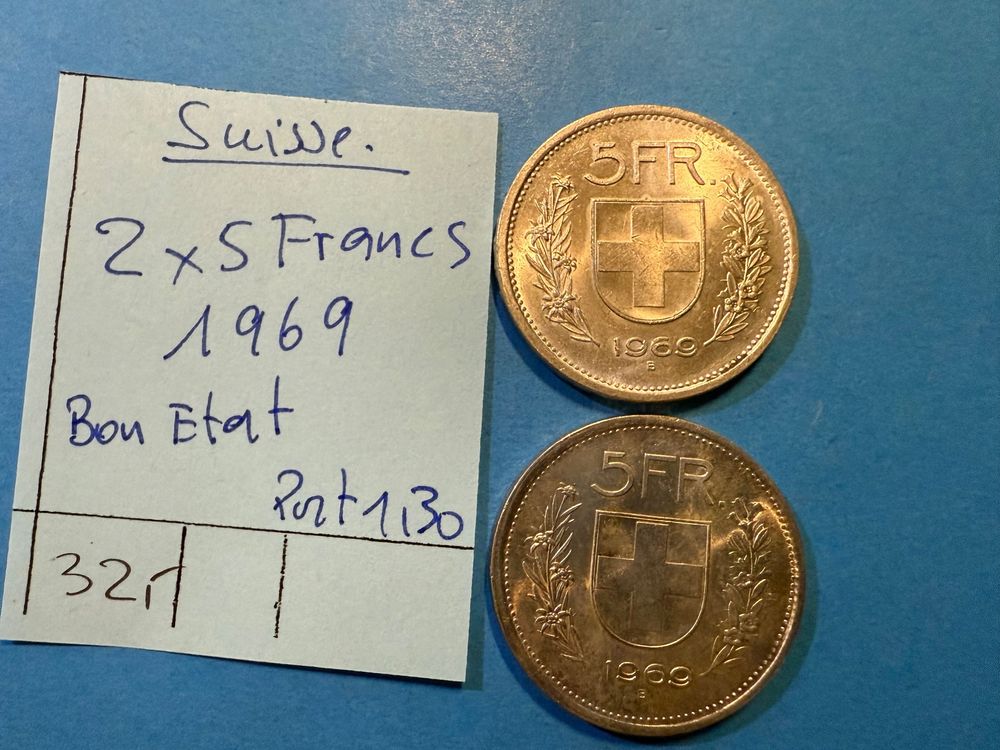 Pièce De 1 Franc Suisse 1969 - Monnaie Ancienne, état De Conservation à Vérifier, Suisse