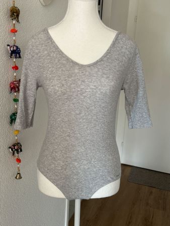 3/4 Arm Body grau gerippt von Skiny Bodywear Gr. L