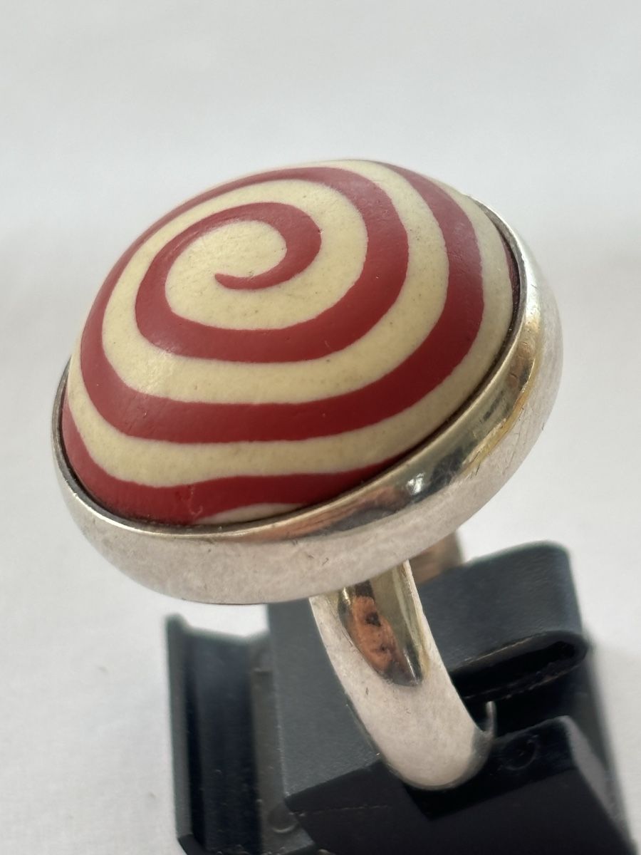 Anelli: Retro Ring Silber 925 mit Spiralmuster,  ein Hingucker! – Usato da Langnau am Albis venduto da flusspflege