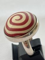 Retro Ring Silber 925 mit Spiralmuster,  ein Hingucker!