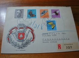 Satzbrief Juventute 1950, Tag der Briefmarke, nach Südafrika