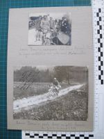 2 Photos de Louis Bonvin sur Motosacoche avec autographe