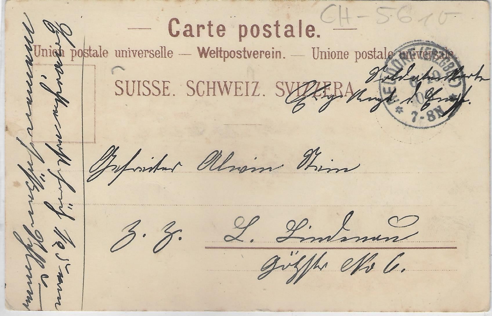 Cartoline postali: Gruss aus Wohlen - farbige Litho 1909 – Usato da Ettingen venduto da Kartenplanet 1