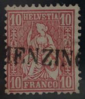 CH - Sitz. Helvetia - Zst. Nr. 38 - Stabstempel Menzingen