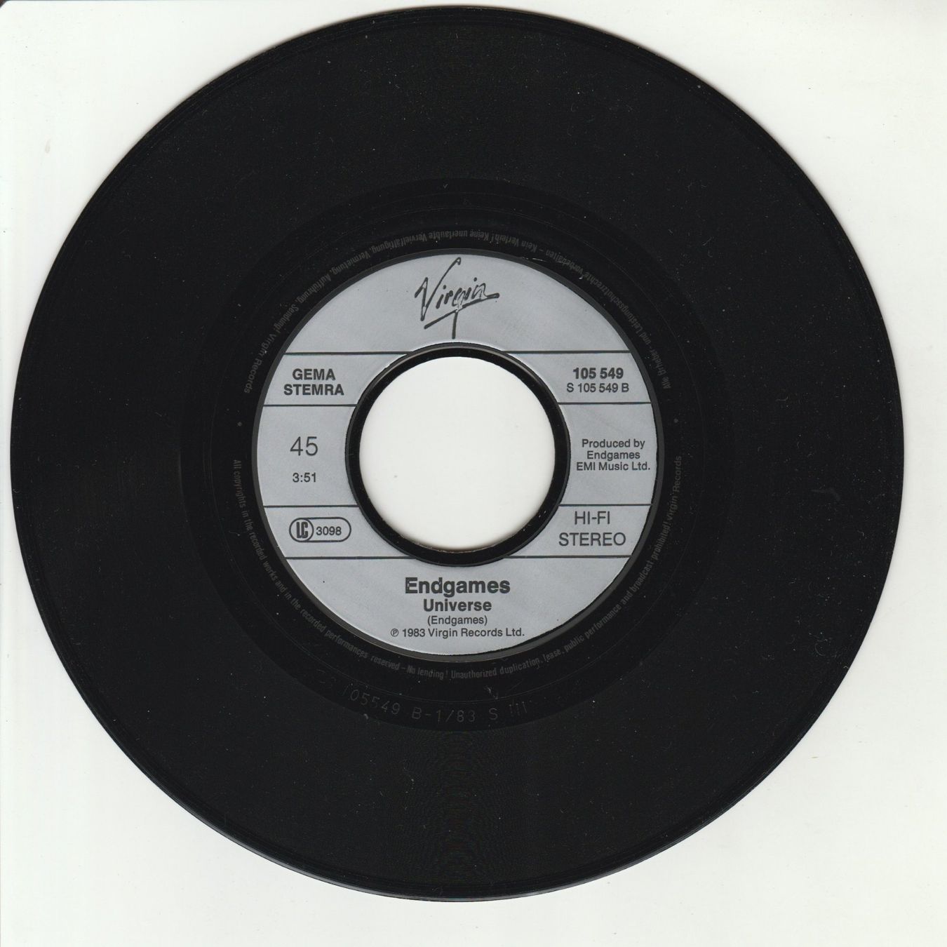 Dischi in vinile: Endgames - Waiting for another chance 7" Vinyl 1983 – Usato da Tübach venduto da JamesStone 3