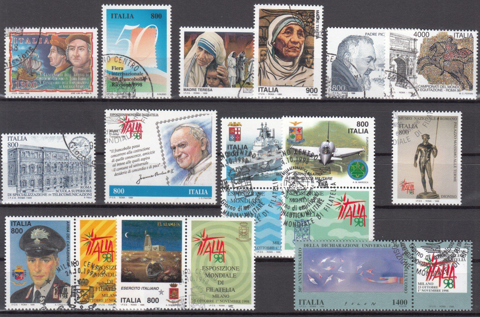 Tutti i francobolli: Italien 1998 mit ET – Usato da Bürglen TG venduto da StampGraf 3