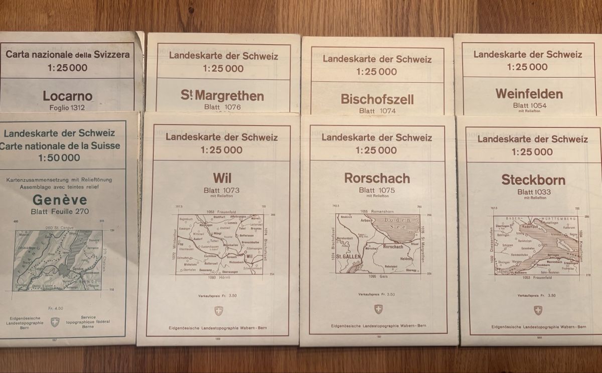 Landkarten & Atlanten: Landeskarten der Schweiz - 8 Städte – Gebraucht aus Hombrechtikon von Lexcom