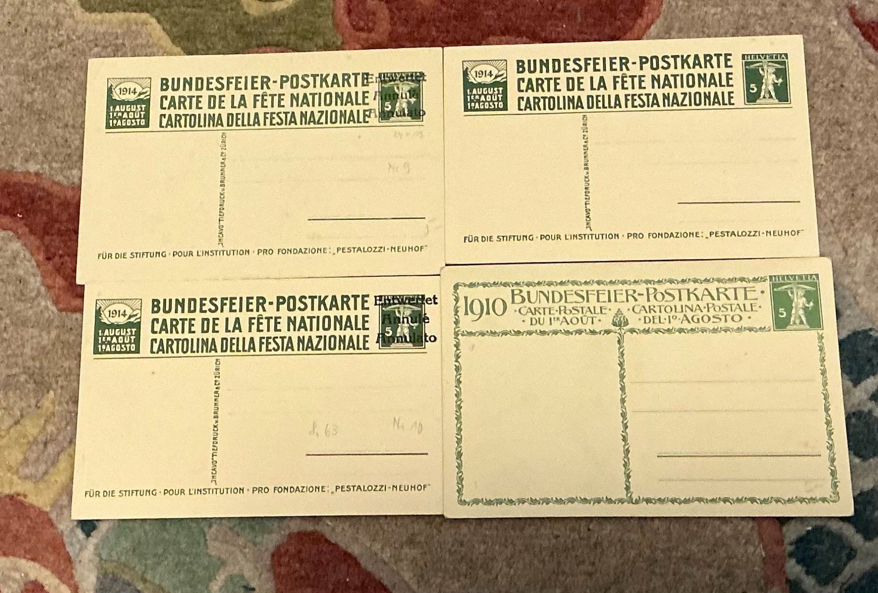 Tutti i francobolli: CH 4 Bundesfeier Karten – Usato da Koblenz venduto da Markenhimmel