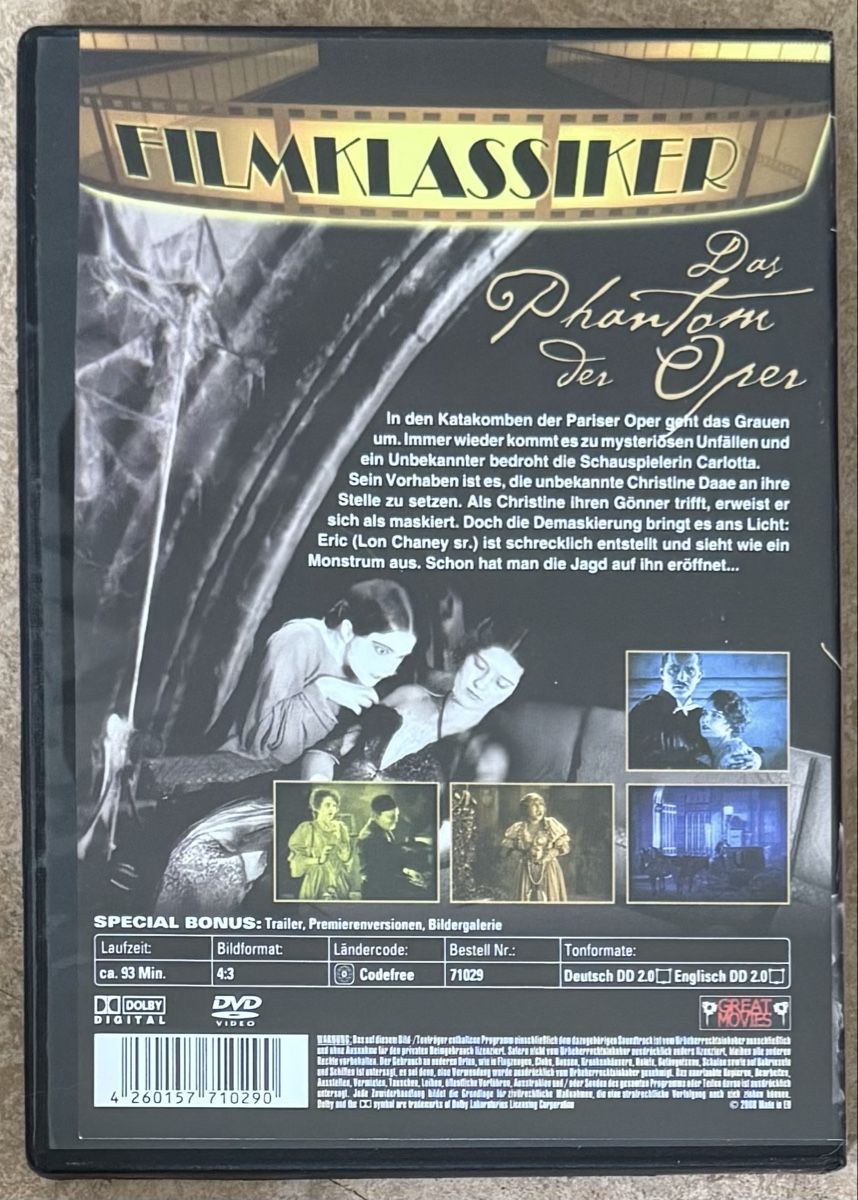 Alle DVDs: DAS PHANTOM DER OPER  – Neu (gemäss Beschreibung) aus Dietikon von AndreaSch01 1