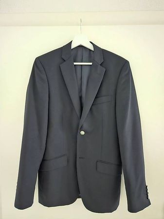 Navy Blazer Wolle mit silber Knöpfen 46/S