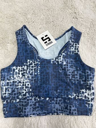 Brassière sport Stroida bleu motif M neuf