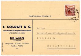 seltene Perfin F.S./&C. auf Firmenkarte von CHIASSO