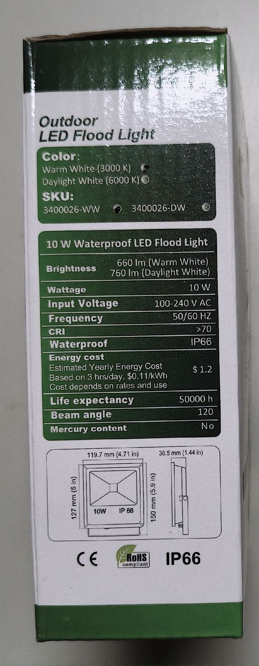 Lampade: LED Aussenstrahler Flood Light 10W Neu – Nuovo e nell'imballaggio originale da Hemmental venduto da speed-shop 2