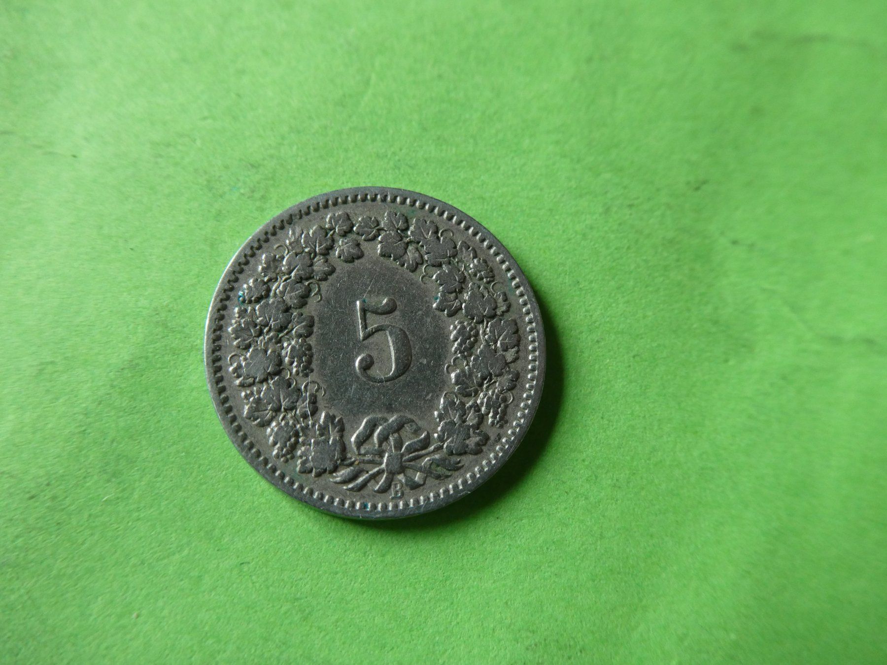 Alle Münzen: Schweiz 1893, 5 Rappen – Gebraucht aus Hinterforst von Rohusri 1