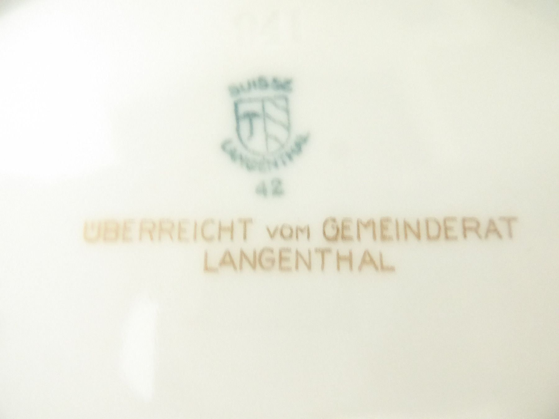 Assiettes: kleiner Langenthal - Wandteller 1942 – D'occasion à Zürich par Chaeffeler 3